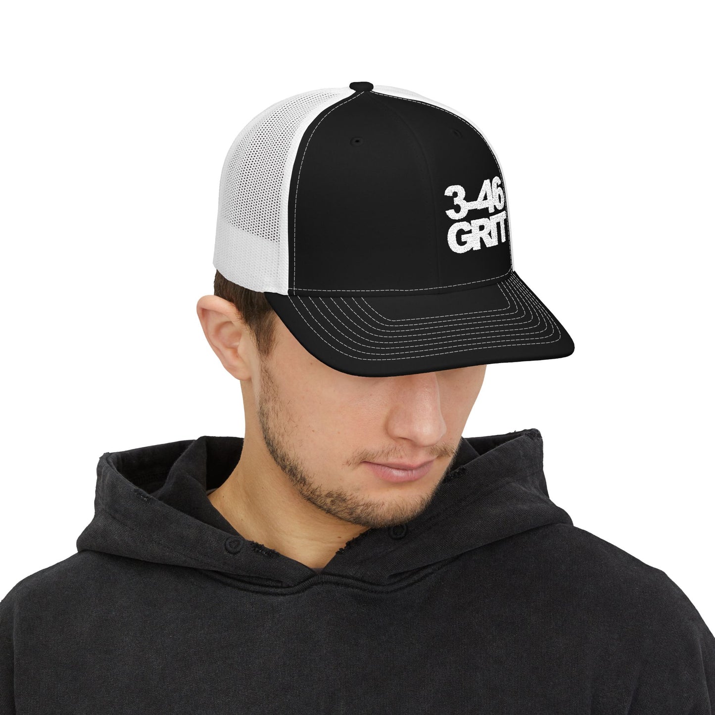 3-46 GRIT Offset Trucker Hat