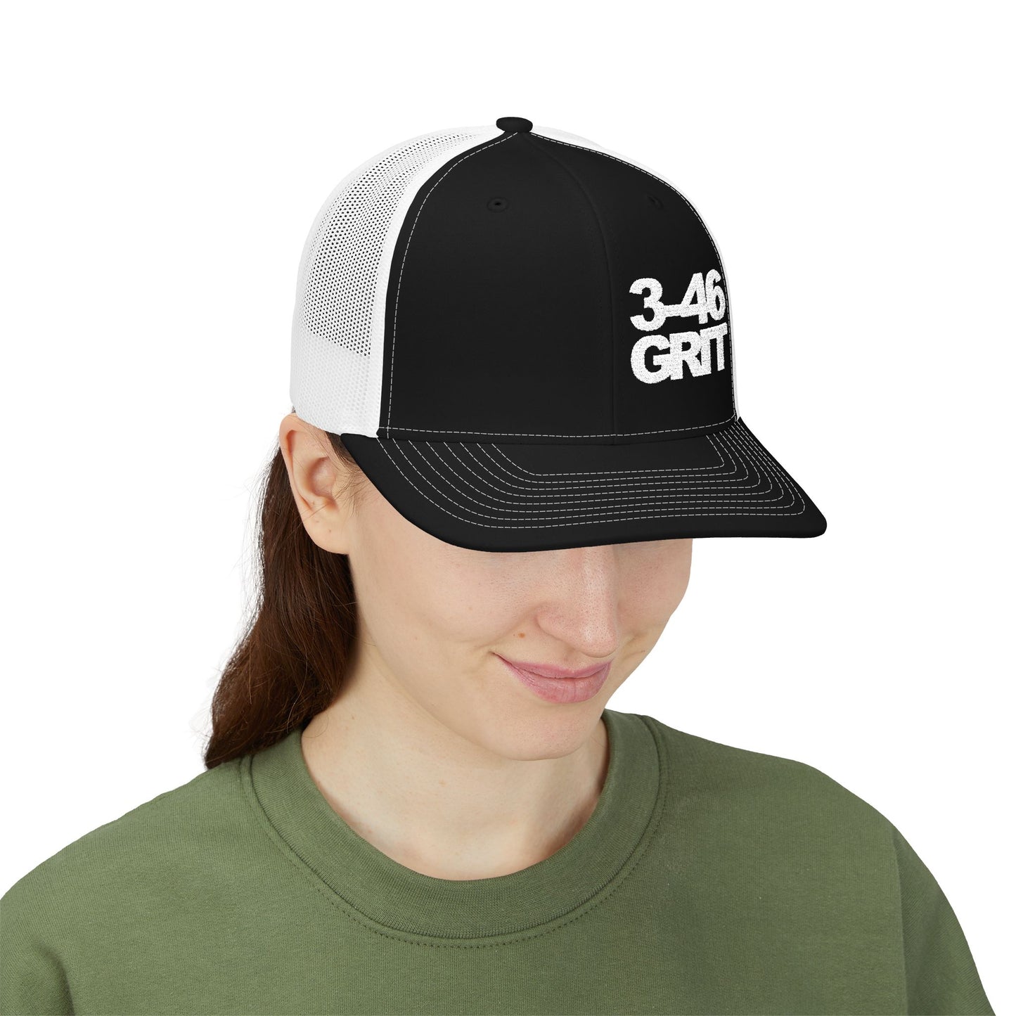 3-46 GRIT Offset Trucker Hat