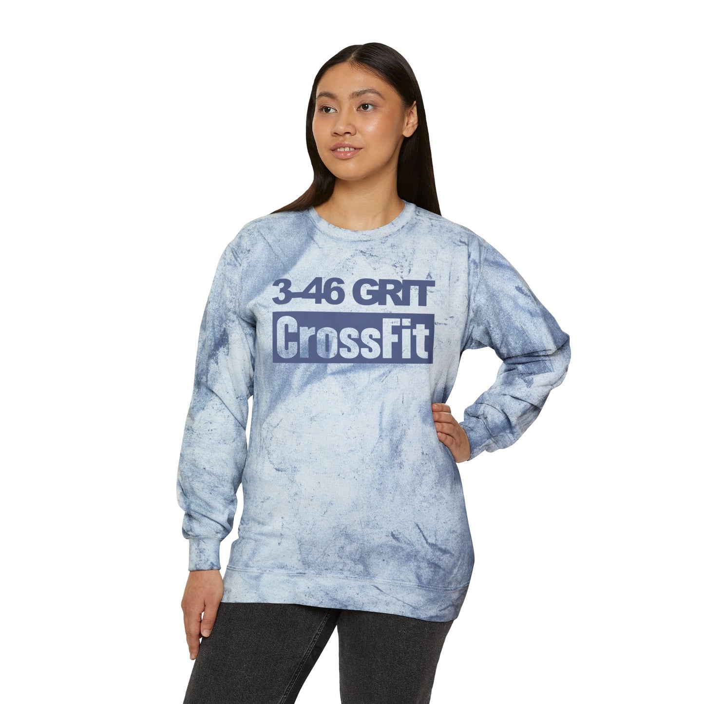 3-46 Grit CrossFit Blue Tie-Dye Crewneck Sweatshirt