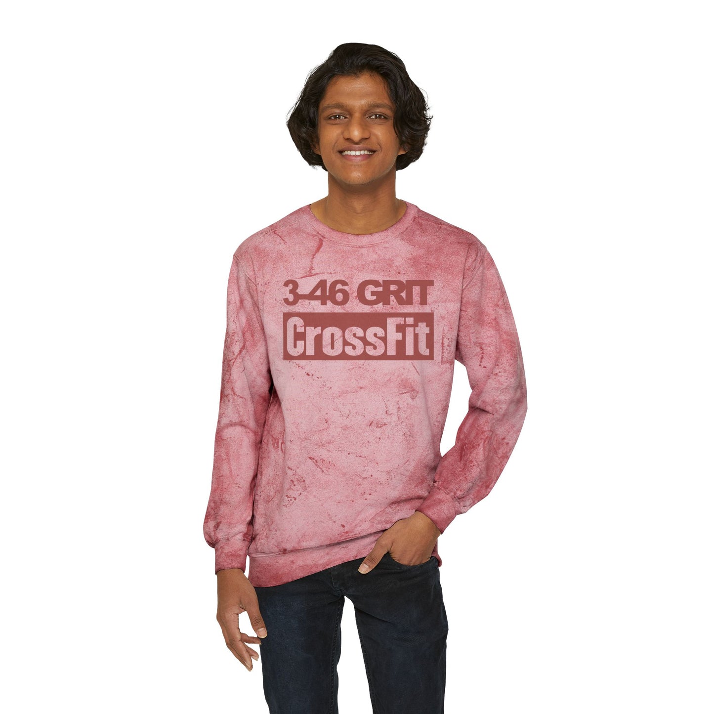 3-46 Grit CrossFit Red Tie-Dye Crewneck Sweatshirt