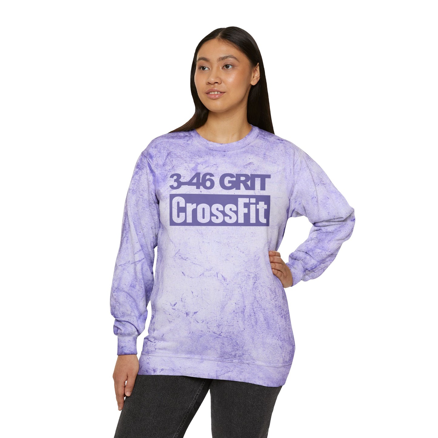 3-46 Grit CrossFit Purple Tie-Dye Crewneck Sweatshirt