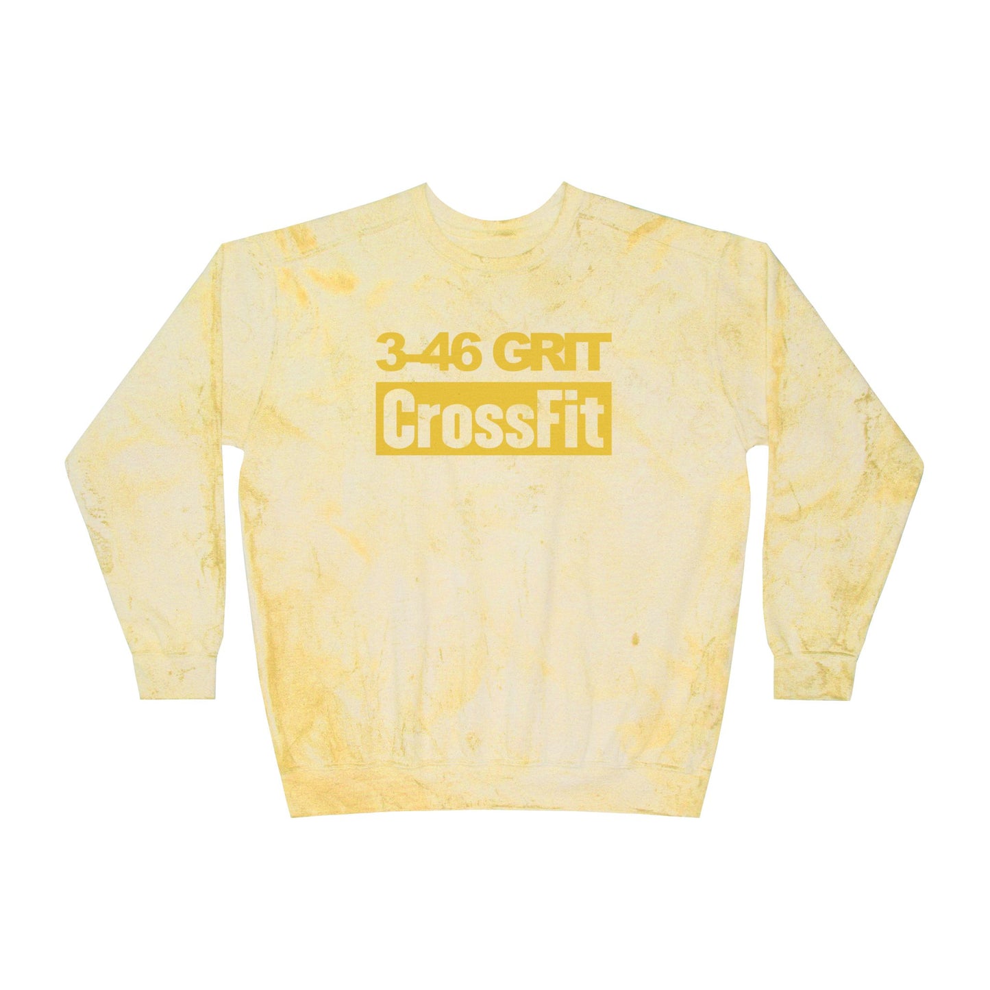 3-46 Grit CrossFit Yellow Tie-Dye Crewneck Sweatshirt