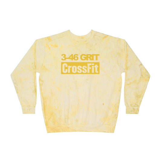 3-46 Grit CrossFit Yellow Tie-Dye Crewneck Sweatshirt