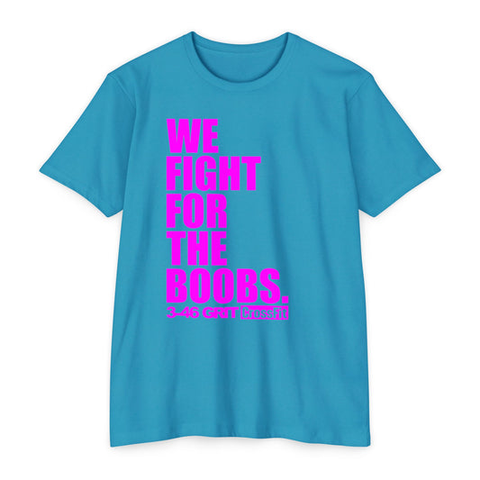 Fight for the Boobs | 3-46 GRIT CrossFit Breast Cancer Awareness Unisex Tee