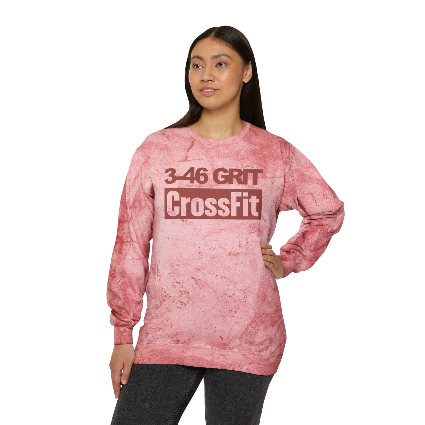 3-46 Grit CrossFit Red Tie-Dye Crewneck Sweatshirt