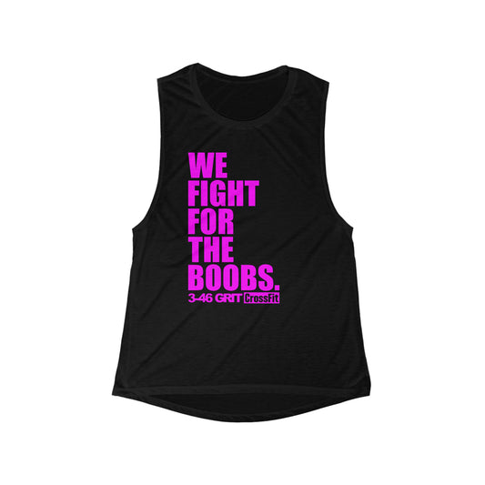 Empowering Women's Flowing Muscle Tank | 'We Fight For The Boobs'